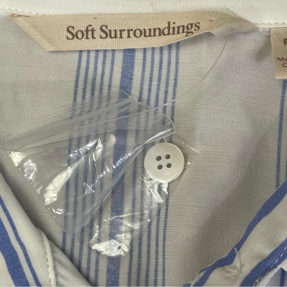 NWOT Soft Surroundings Large petite Stripe Button Down Long Sleeve Shirt - Picture 7 of 9